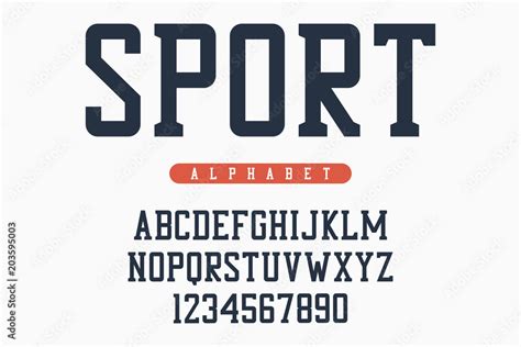 Vecteur Stock Sport Font Original College Alphabet Athletic Style