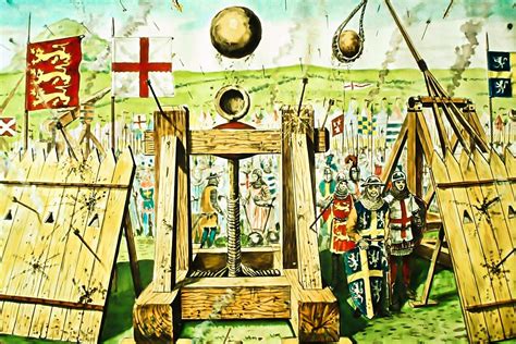 The English Besieging A Scottish Castle With Siege Engines Artist