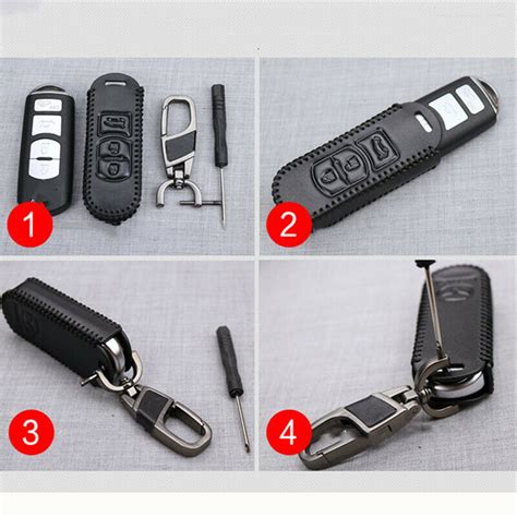 Pu Leather Remote Key Fob Holder Cover Skin For Mazda 2 3 5 6 8 Axela