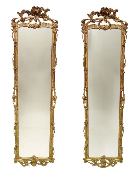 Lot Pair Of Early Victorian Giltwood Wall Mirrors Ca 1840