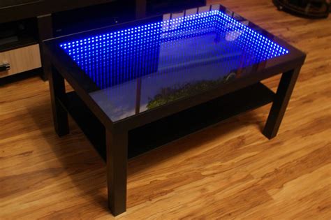 Black Table Led 3d Coffee Table Illuminated Infinity Mirror Effect