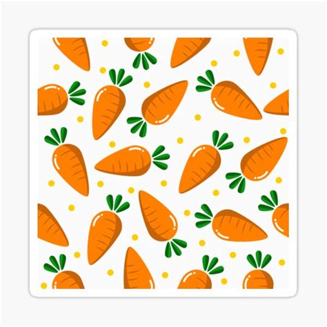 Cute Carrot Pattern Veganuary Sticker By Draculaura2009 Redbubble