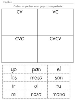 Formando Palabras Ii By Juan Vizcarra Teachers Pay Teachers