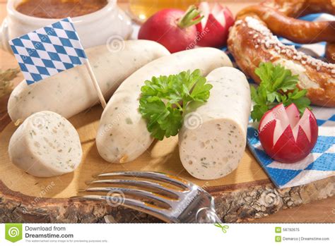 Bavarian Veal Sausage Breakfast Stock Image Image Of Cultivated Food