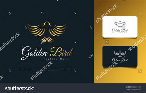 Flying Golden Bird Logo Design Stock Vector Royalty Free 1999461956