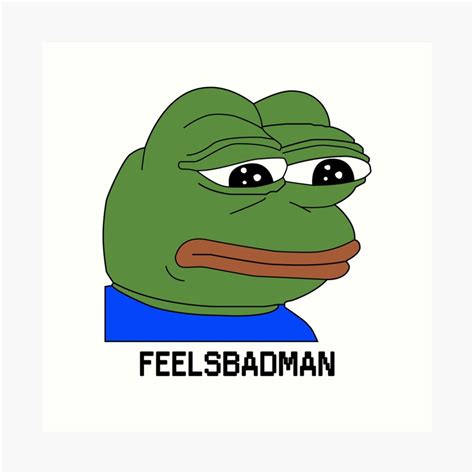 Pepe originated in a 2005 comic by matt furie called boy's club. "FeelsBadMan Twitch Emote Pepe Crying" Art Print by ...