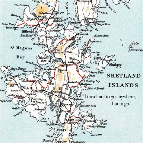 Scotland Map Card Of The Shetland Islands By A Northern Life