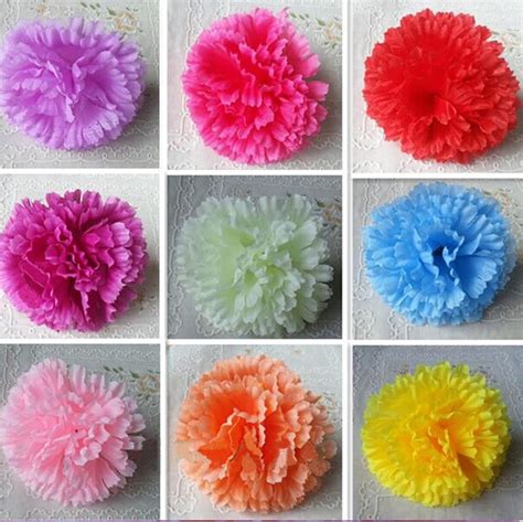 20pcs lot artificial carnation flowers heads simulation flowers for wedding party diy home room