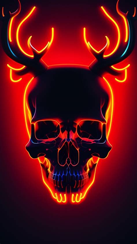 Neon Red Skull Red Skull Neon Neon Colors Neon Tetra