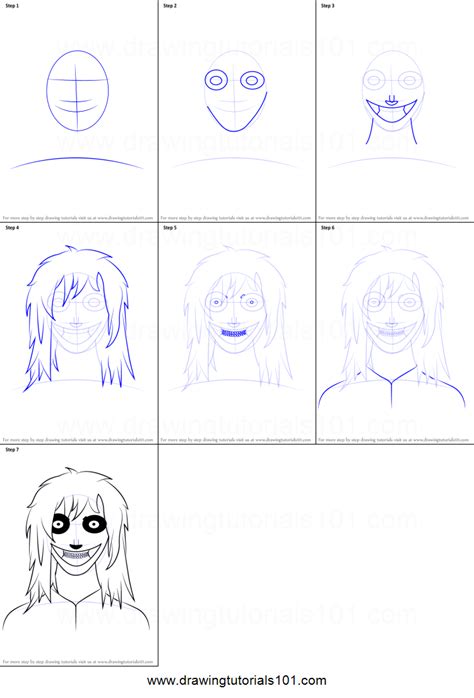 How To Draw Jeff The Killer Printable Step By Step Drawing Sheet