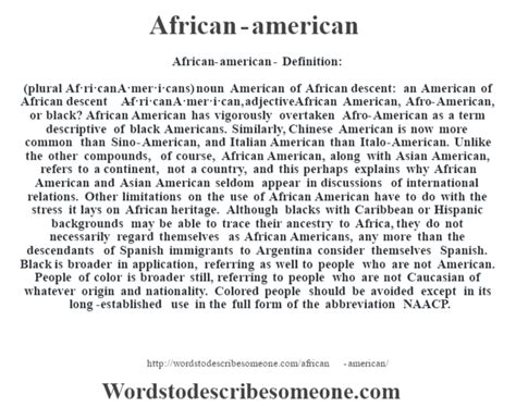 African American Definition African American Meaning Words To