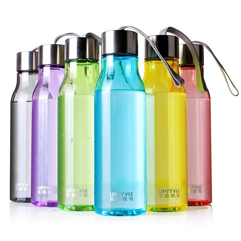 UPSTYLE BPA Free Plastic Water Bottle for Travel Leak proof Transparent ...