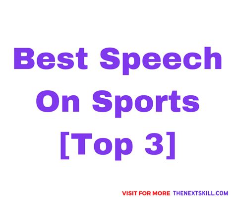 Best Speech On Sports Top 3