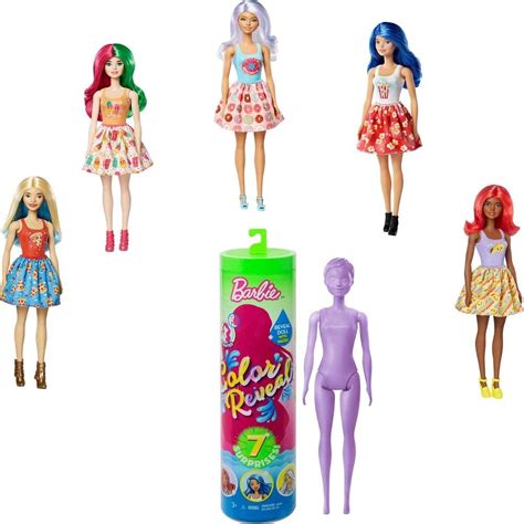 barbie color reveal doll with 7 surprises water reveals doll s look and creates color