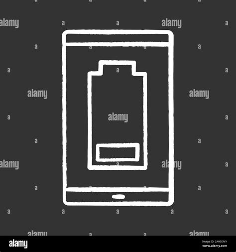 Smartphone Low Battery Chalk Icon Discharged Mobile Phone Battery