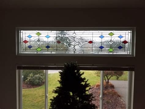 Magnificent Classic Beveled Victorian Style Window Installed As A Transom Window