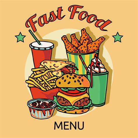 Fast Food Chain Menu Poster 463136 Vector Art At Vecteezy