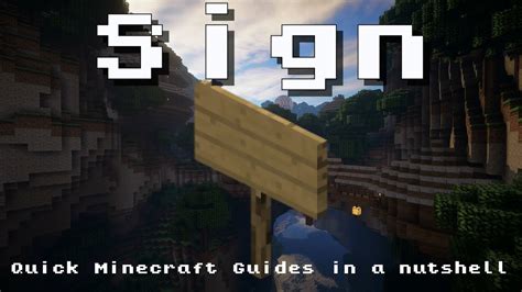 Minecraft Sign Recipe Item Id Information Up To Date Youtube