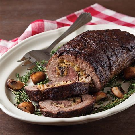 Place into roaster iwth meat and add bay leaves. Mushroom-Blue Cheese Stuffed Beef Tenderloin | Recipe ...