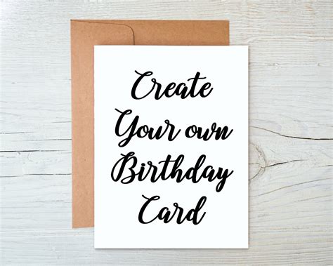 Custom Printable Birthday Card Design Etsy