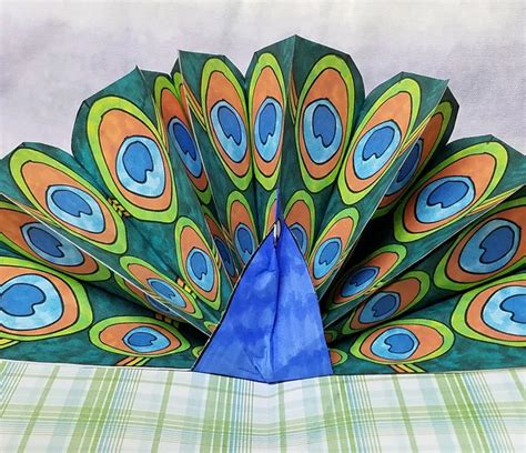 Peacock Craft Pop Up Paper Peacock With Free Printable Feathers