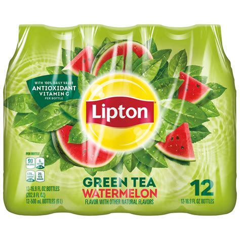Lipton Watermelon Green Tea 169 Oz Bottles Shop Tea At H E B
