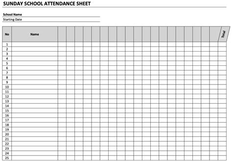Simple Attendance Sheet Audreybraun