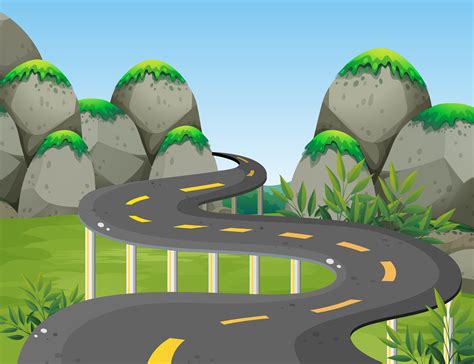 Road To The Mountain 433621 Vector Art At Vecteezy
