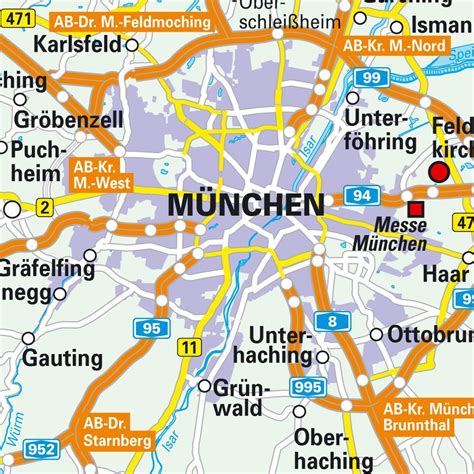 Muenchen Map Munich Downtown Map Bavaria Germany