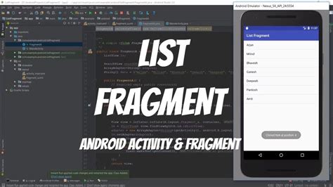 Android Activity And Fragment Tutorial 40 List Fragment Youtube