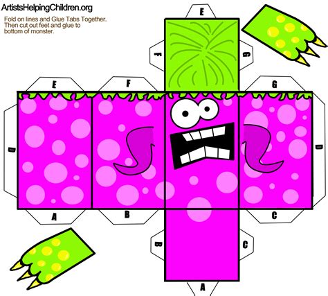 Monster Paper Toy Free Printable Papercraft Templates Images And Photos Finder