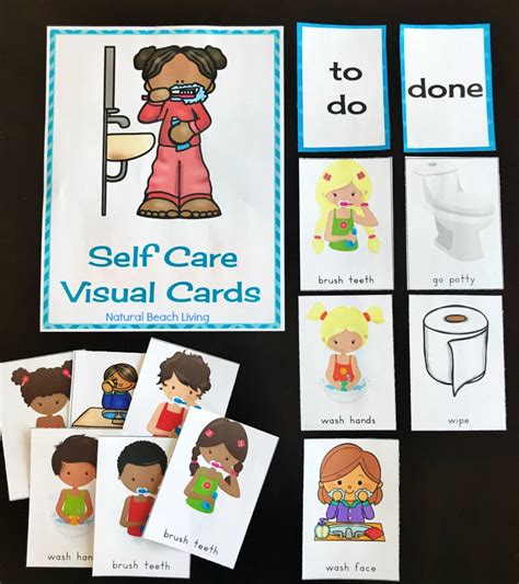 Magnetic picture cards (for preschool, children, toddlers, autism). Self Care Routine Daily Visual Schedule Bundle - Natural ...