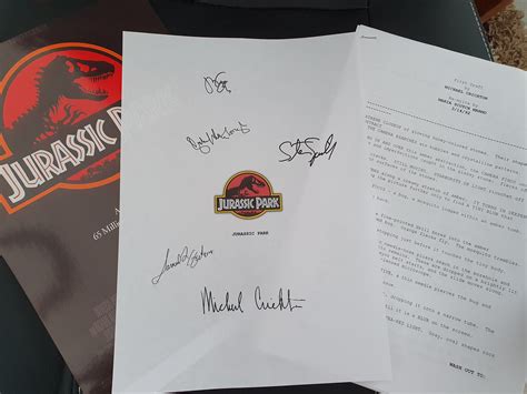 1993 Jurassic Park Scriptscreenplay With Movie Poster And Etsy