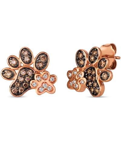 K Strawberry Gold Earrings Chocolate Diamonds Nude Diamonds Yrkb