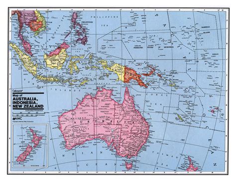 Large Political Map Of Australia And Oceania Oceania Gambaran