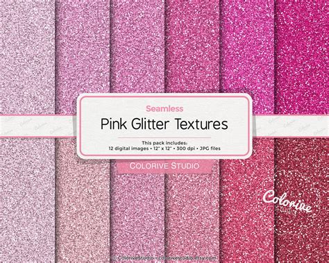 Pink Glitter Digital Paper Solid Glitter Textures Pink Etsy