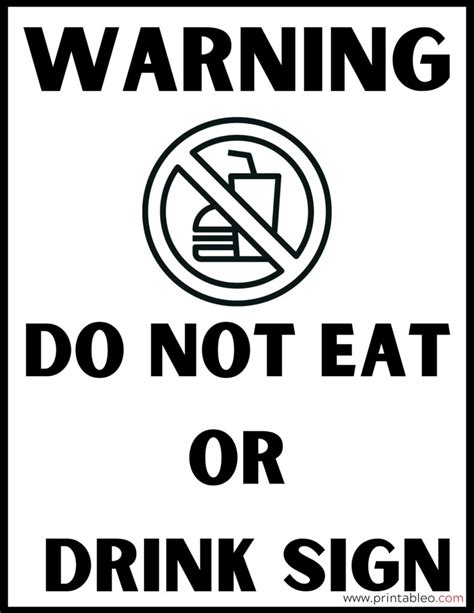 37 No Food Or Drink Sign Printable Pdfs Printableocom
