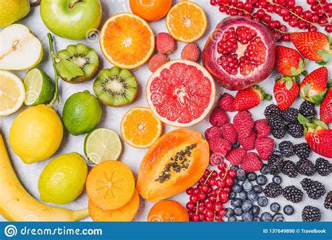 Fruit And Berries Rainbow Colors Stock Photo Image Of Fresh