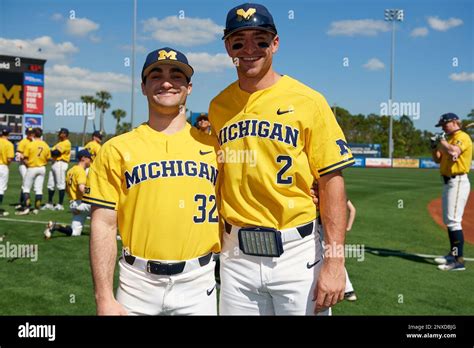 Michigan Wolverines Joe Pace (32) and Jonathan Engelmann (2) before a