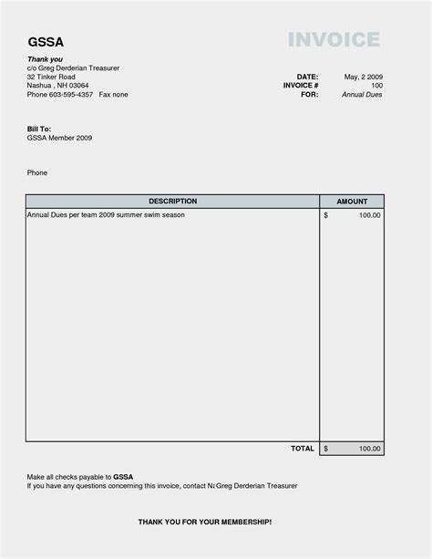 √ Free Printable Invoice Template Word Templateral