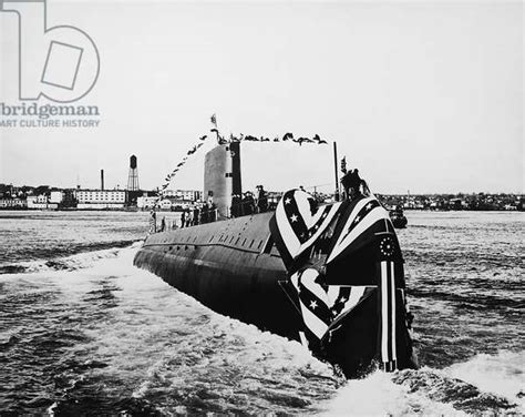 image of uss nautilus 1st atomic power submarine b w photo
