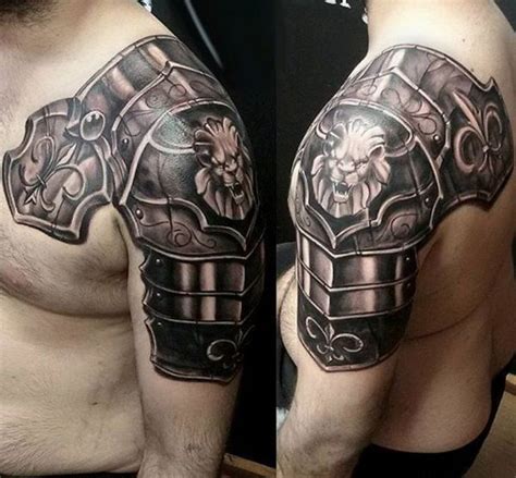 Realistic Tattoo Designs For Men Armor On Shoulder Armor Tattoo