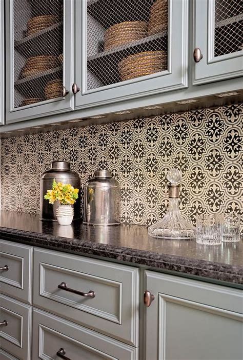 Finish A Backsplash With Ivory Gray And Black Moroccan Lattice Tiles