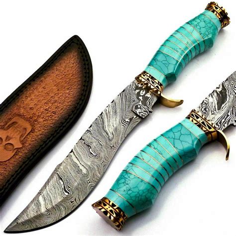 Beautiful Handmade Damascus Steel Hunting Bowie Knife With Etsy