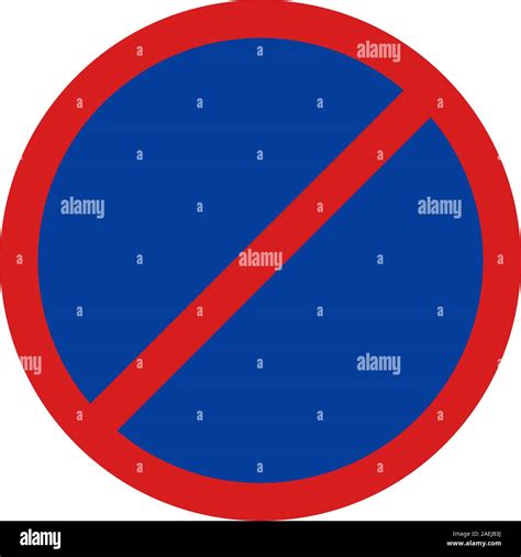 No Parking Traffic Warning Sign Vector Red Circle With Blue Background