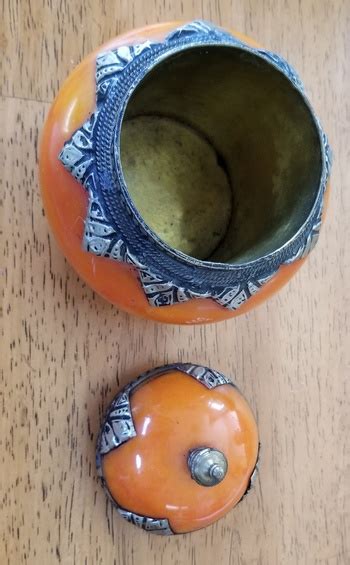 Unusual Brass Lined Covered Jar Tibetan Collectors Weekly