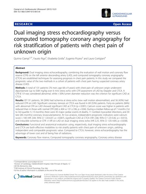 Solution Dual Imaging Stress Echocardiography Versus Computed