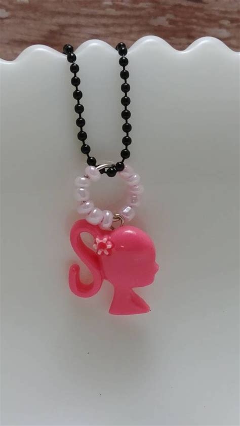 Barbie Silhouette Inspired Necklace Fun Jewelry Kids Etsy