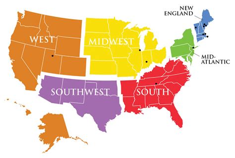 Usa States Map Regions Capitals Diagram Quizlet