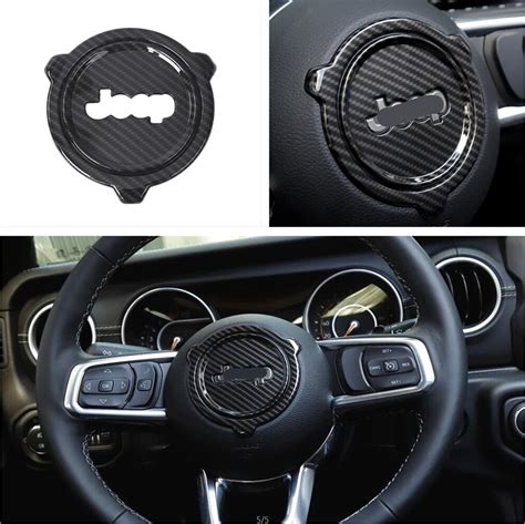 For Jeep Wrangler Jl 2018 2020 Steering Wheel Trim Cover Emblem Sticker